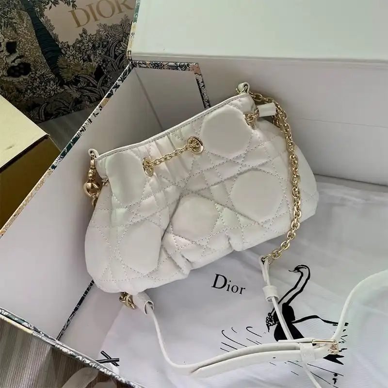 Small Dior Ammi Bag Macrocannage Lambskin White 0128 Hot Sale