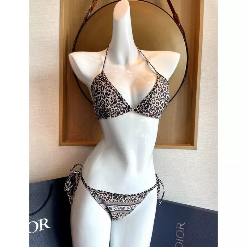 Christian Dior Bikini Women Mizza Motif Lycra Beige 0113 Hot Sale