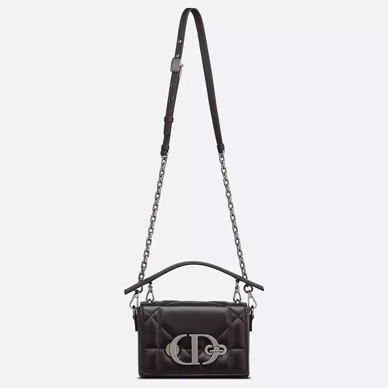 Cheap Dior 30 Montaigne Box Bag with Handle Maxicannage Lambskin Black 0120 Hot Sale