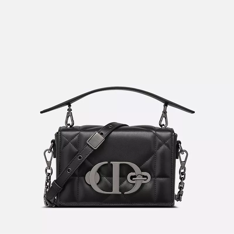 Cheap Dior 30 Montaigne Box Bag with Handle Maxicannage Lambskin Black 0120 Hot Sale