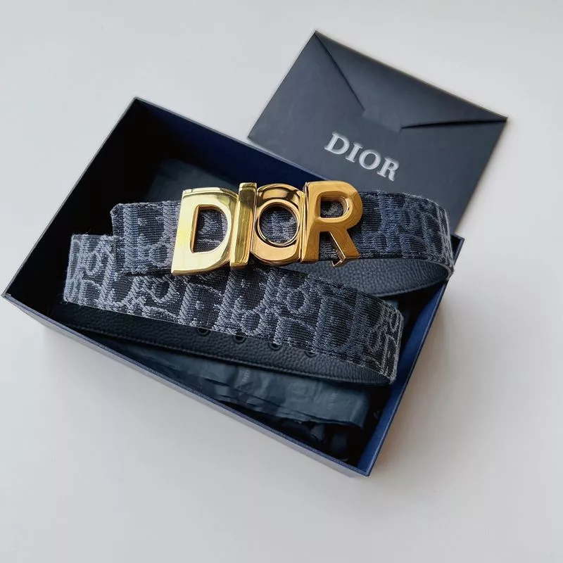 Dior Italic Buckle Reversible Belt Oblique Motif Canvas Navy Blue 0112 Hot Sale