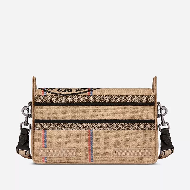 Cheap Small Diorcamp Messenger Jute Motif Canvas Beige 0117 Hot Sale