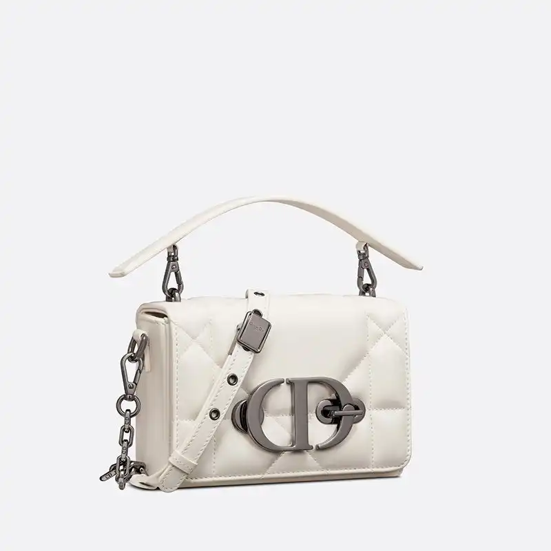 Cheap Dior 30 Montaigne Box Bag with Handle Maxicannage Lambskin White 0126 Hot Sale