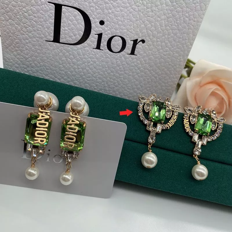 Cheap J'Adior Earrings Antique Metal, Silver and Green Crystals with White Resin Pearls Gold 0118 Hot Sale