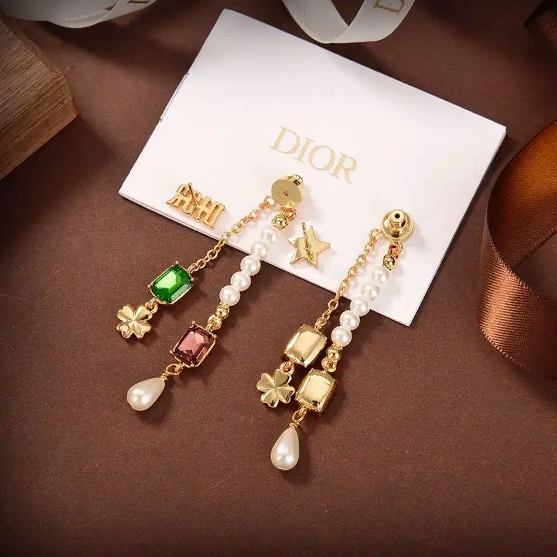 Cheap Dior Tribales Earrings Metal, White Resin Pearls And Glass Crystals Gold 0130 Hot Sale