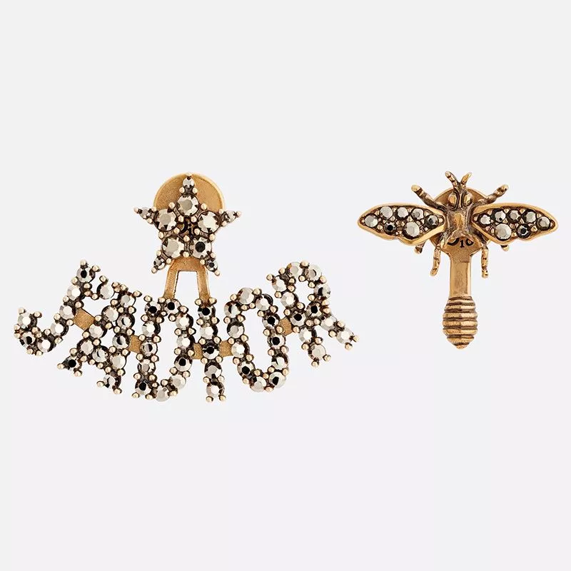 J'Adior Earrings Antique Metal with Crystals Gold 0118 Hot Sale