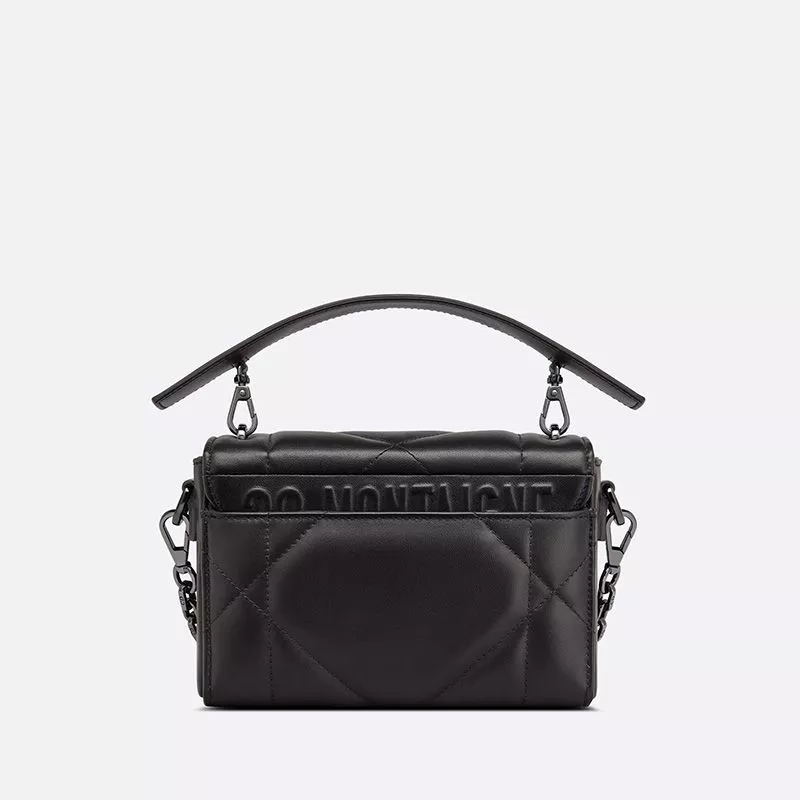 Cheap Dior 30 Montaigne Box Bag with Handle Maxicannage Lambskin Black 0120 Hot Sale