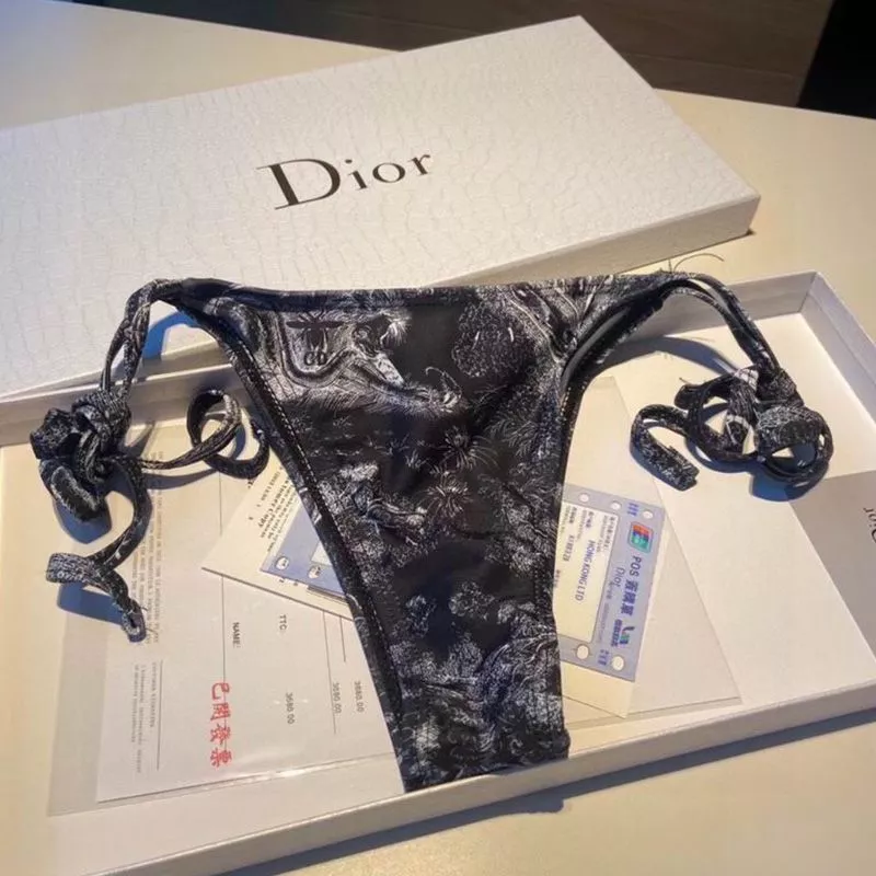 Cheap Dior Bikini Women Toile De Jouy with Bee CD Motif Lycra Black 0116 Hot Sale