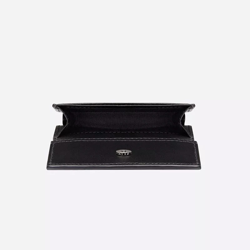 Cheap Dior Business Card Holder CD Diamond Motif Canvas Black 0114 Hot Sale