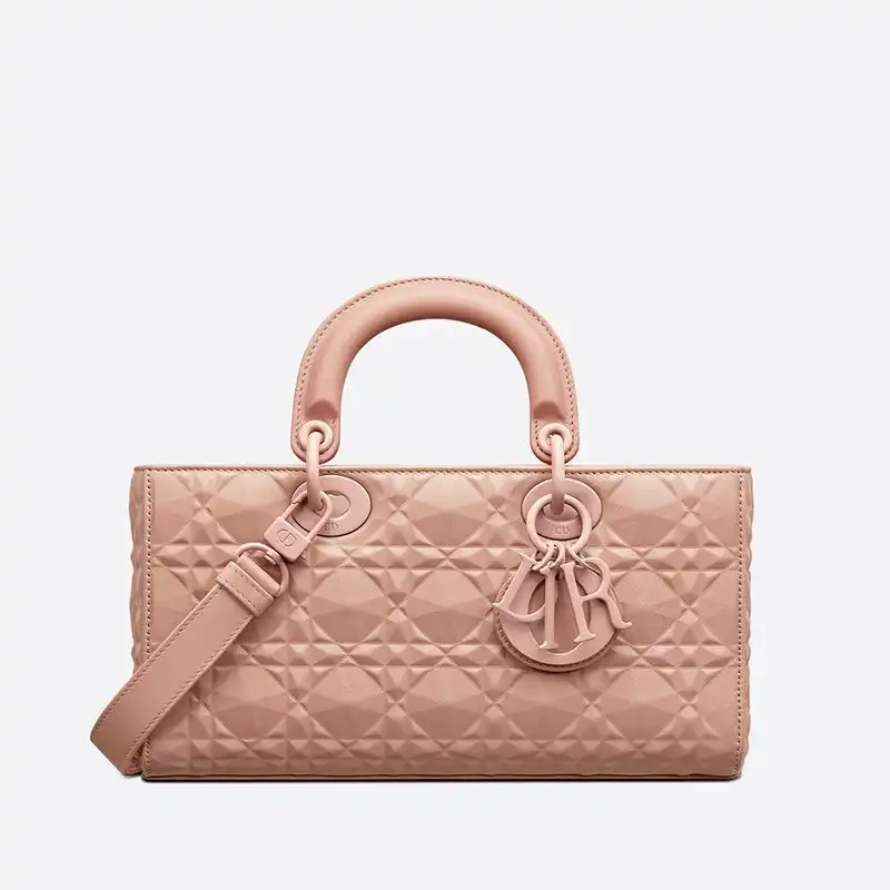 Medium Lady D-Joy Bag Ultramatte Cannage Calfskin with Diamond Motif Pink 0126 Hot Sale