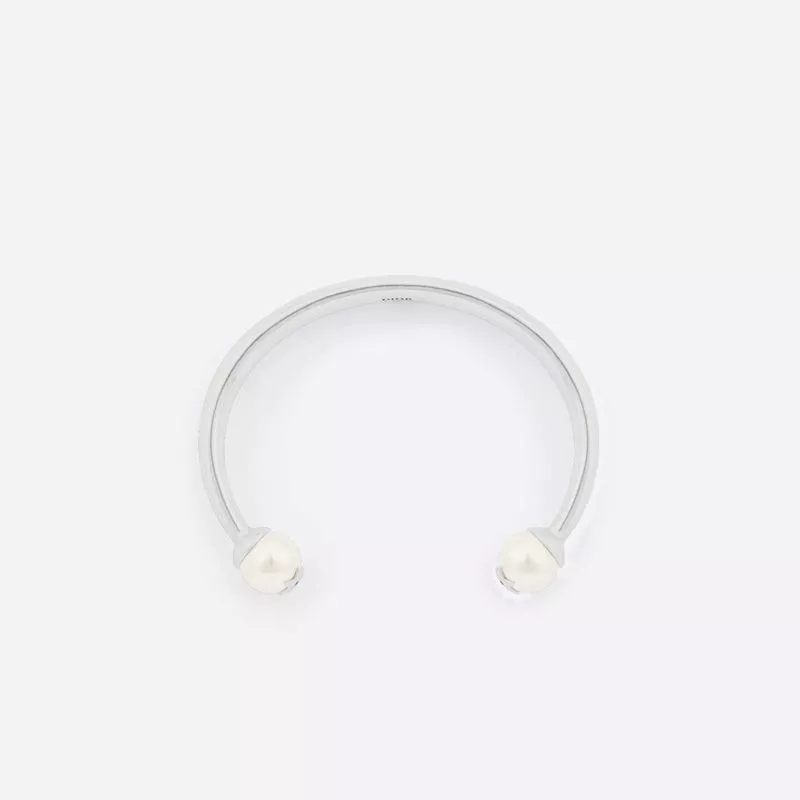 Cheap Dior Tribales Bangle Metal and Pearls Silver 0118 Hot Sale