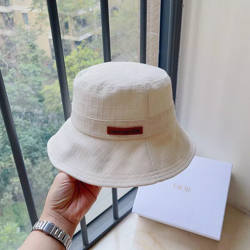 Dior Bucket Hat Cannage Motif Cotton White 0112 Hot Sale