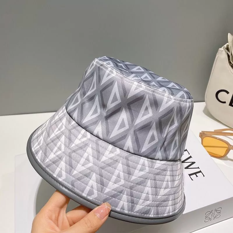 Dior Bucket Hat CD Diamond Motif Cotton Grey 0112 Hot Sale