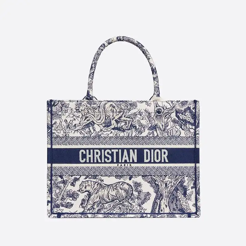 Dior Book Tote Toile De Jouy Motif Canvas Blue 0126 Hot Sale