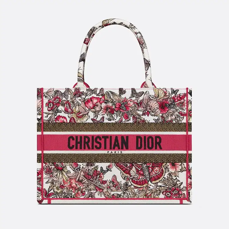 Dior Book Tote Butterfly Motif Canvas Multicolor 0126 Hot Sale