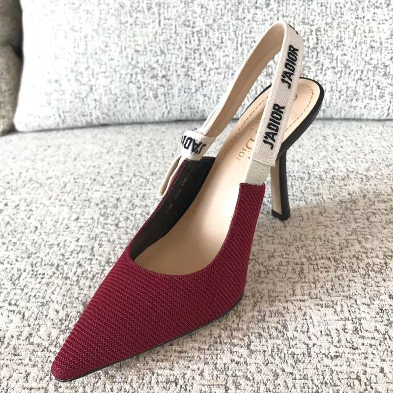 Cheap J'Adior Slingback Pumps Women Technical Fabric Burgundy 0119 Hot Sale