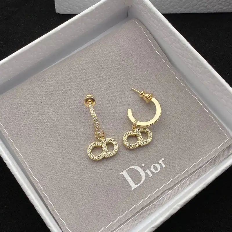 Cheap Dior Clair D Lune Earrings Metal And White Crystals Gold 0130 Hot Sale