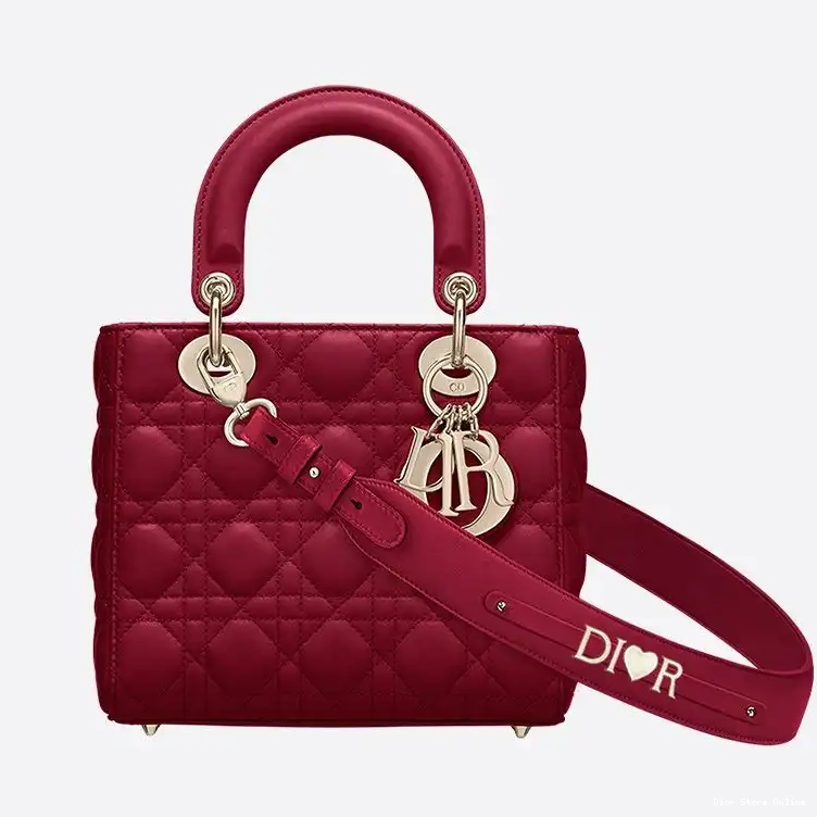 Cheap Bag Dior Lady My ABCDior Red Cannage Lambskin 0211 Hot Sale