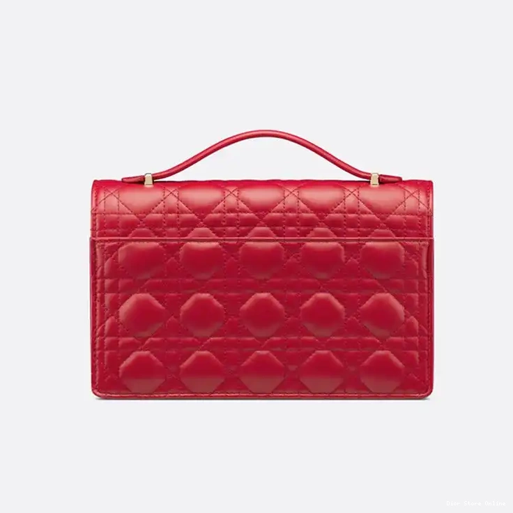 Cheap Cannage Top Small Red Handle Bag Dior Miss Lambskin 0216 Hot Sale