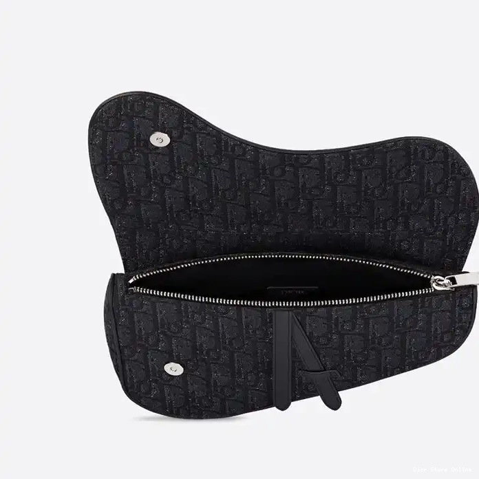 Cheap Black Motif Saddle Crossbody Oblique Dior Canvas 0223 Hot Sale