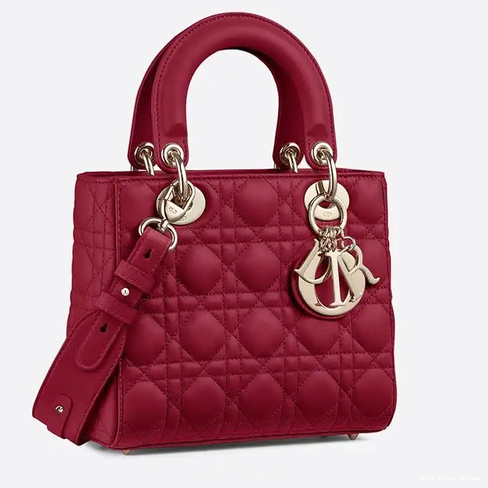 Cheap Bag Dior Lady My ABCDior Red Cannage Lambskin 0211 Hot Sale