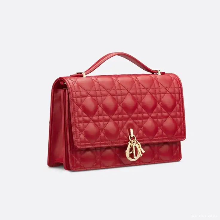 Cheap Cannage Top Small Red Handle Bag Dior Miss Lambskin 0216 Hot Sale