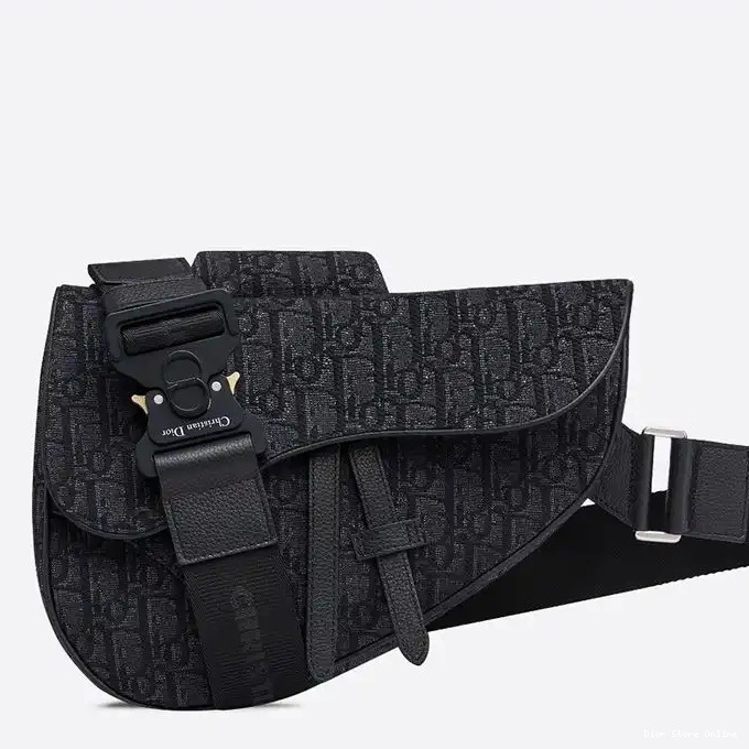 Cheap Crossbody Canvas Oblique Saddle Dior Black Motif 0213 Hot Sale