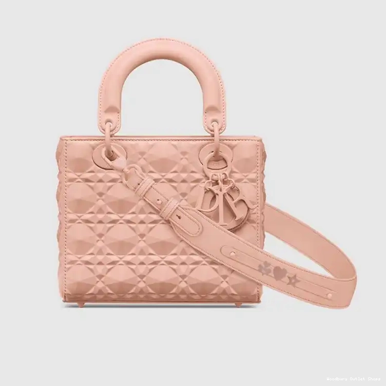 Diamond Bag My Calfskin ABCDior with Ultramatte Motif Dior Cannage Lady Pink 0227 Hot Sale