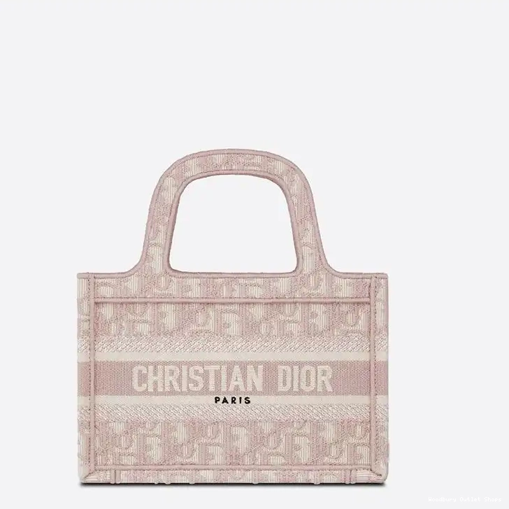 Cheap Mini Dior Pink Oblique Tote Motif Canvas Book 0209 Hot Sale