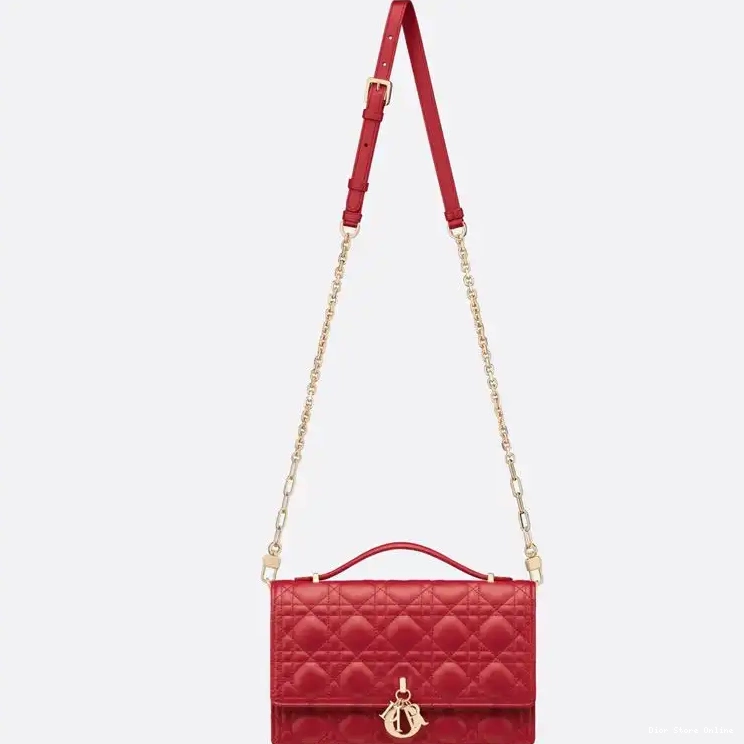 Cheap Cannage Top Small Red Handle Bag Dior Miss Lambskin 0216 Hot Sale