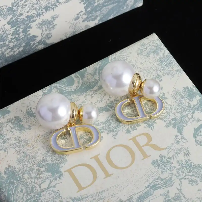 Cheap Dior Tribales Earrings Metal, Pearls and Lacquer Gold White 0205 Hot Sale