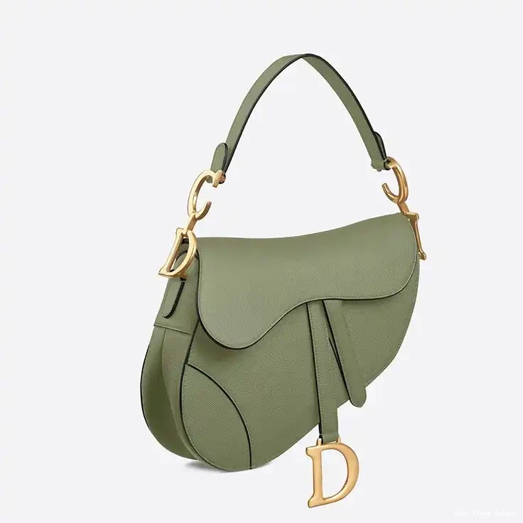 Cheap Saddle Green Dior Bag Calfskin Grained 0216 Hot Sale