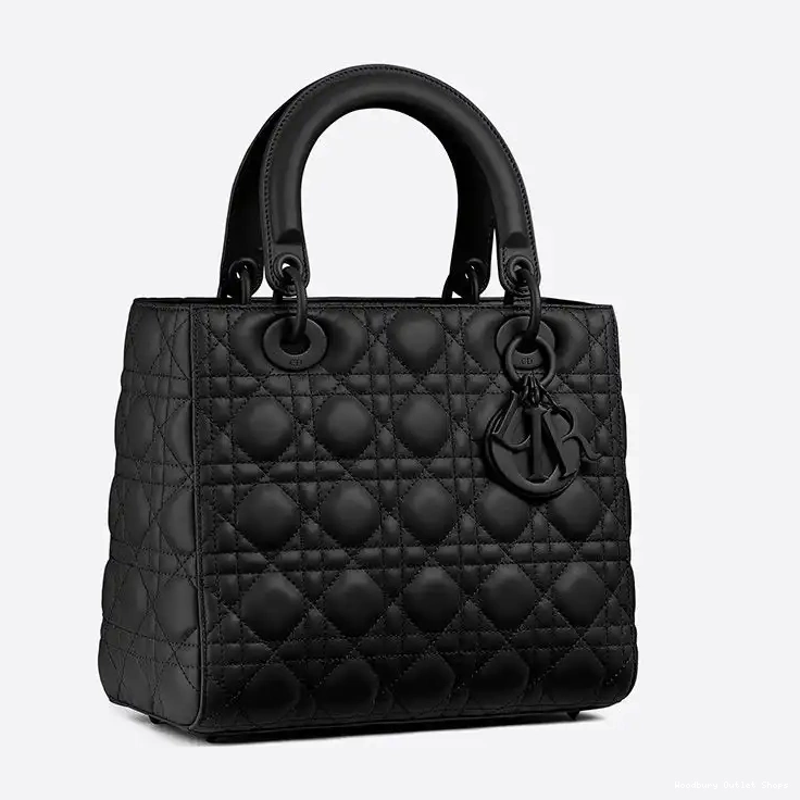 Cheap Black Ultramatte Cannage Medium Dior Calfskin Lady Bag 0226 Hot Sale