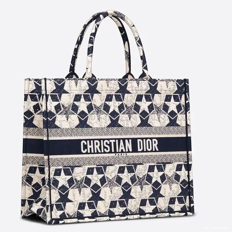 Cheap Canvas Etoile Blue Book Tote Motif White Dior 0210 Hot Sale