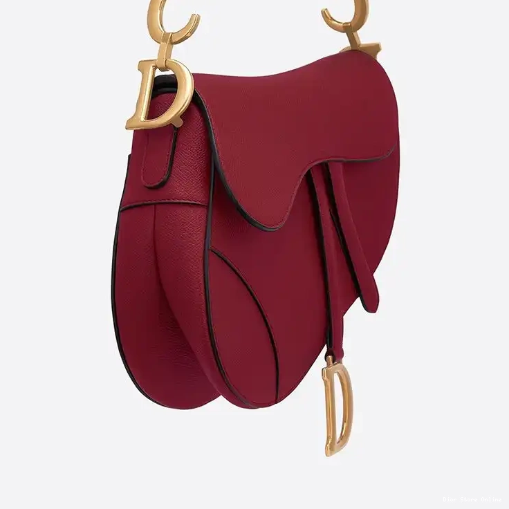 Cheap Grained Calfskin Saddle Red Dior Bag 0215 Hot Sale