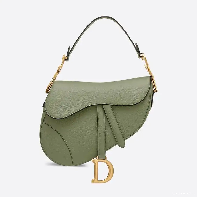 Cheap Saddle Green Dior Bag Calfskin Grained 0216 Hot Sale