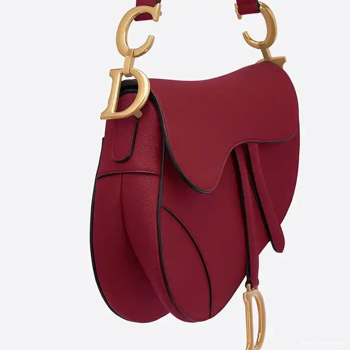 Cheap Red Calfskin Grained Bag Saddle Dior 0221 Hot Sale