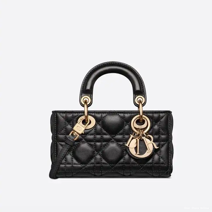 Cheap Lambskin Cannage Micro Lady Black Bag D-Joy 0210 Hot Sale