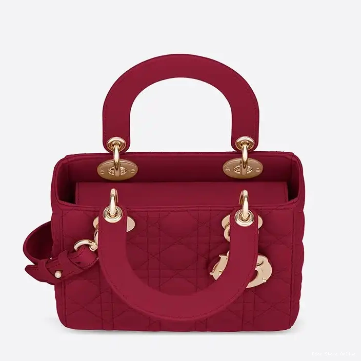 Cheap Bag Dior Lady My ABCDior Red Cannage Lambskin 0211 Hot Sale