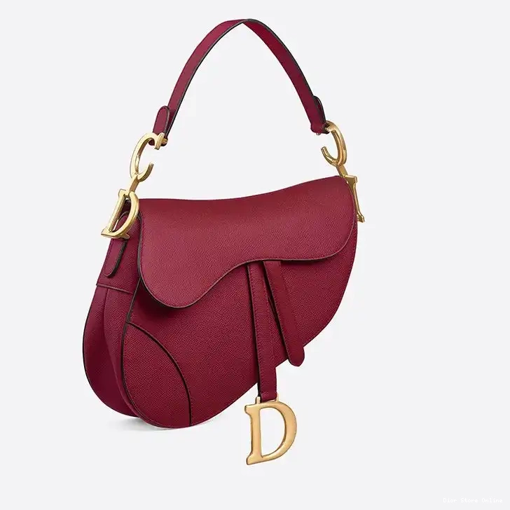 Cheap Red Calfskin Grained Bag Saddle Dior 0221 Hot Sale