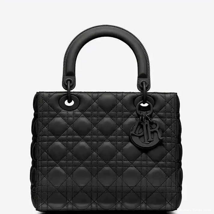 Black Ultramatte Cannage Medium Dior Calfskin Lady Bag 0226 Hot Sale