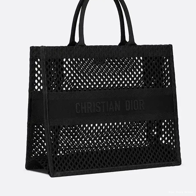 Cheap Canvas Black Book Mesh Dior Tote Motif 0217 Hot Sale