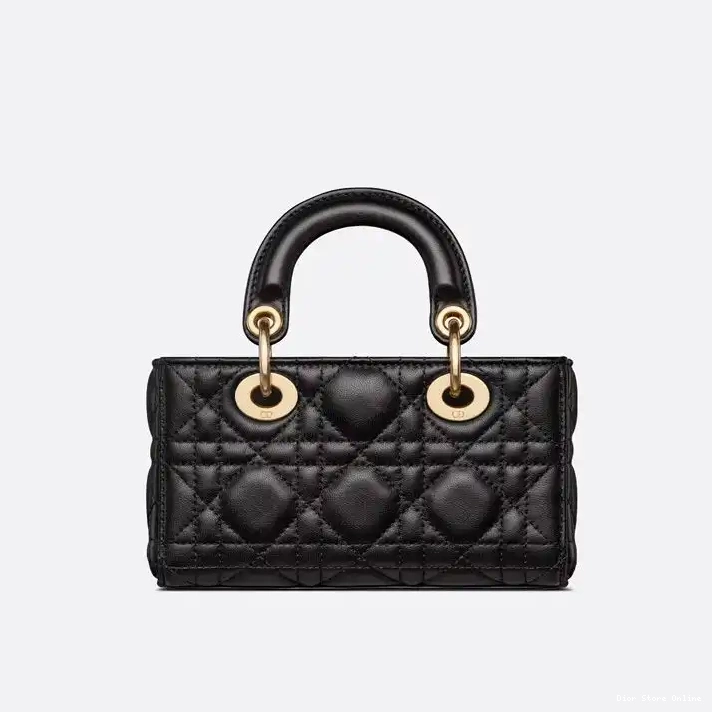 Cheap Lambskin Cannage Micro Lady Black Bag D-Joy 0210 Hot Sale