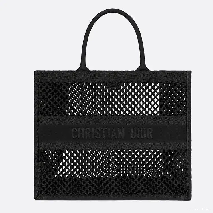 Cheap Canvas Black Book Mesh Dior Tote Motif 0217 Hot Sale