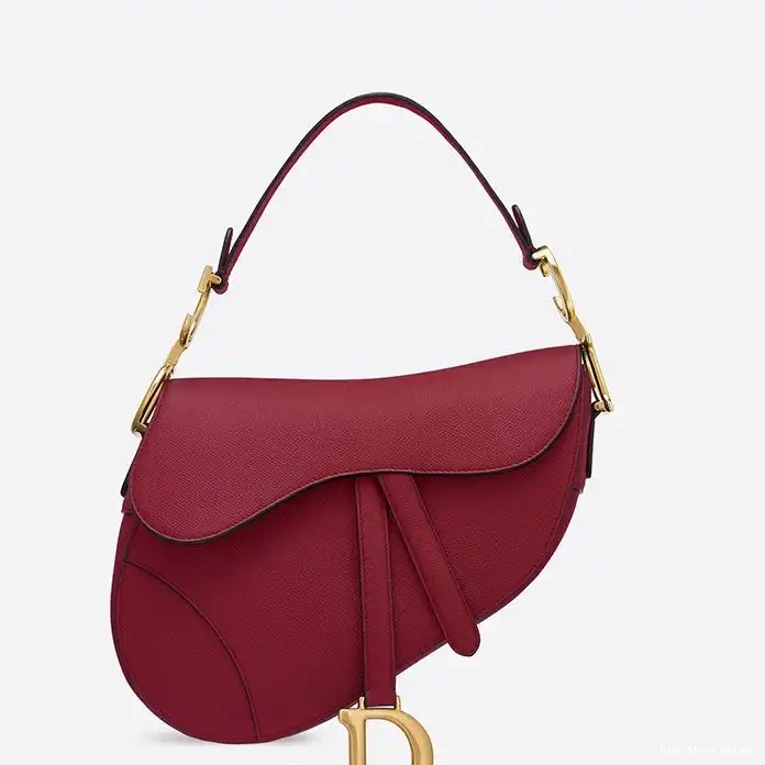 Cheap Red Calfskin Grained Bag Saddle Dior 0221 Hot Sale