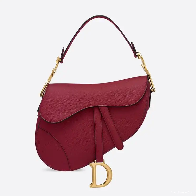 Cheap Grained Calfskin Saddle Red Dior Bag 0215 Hot Sale