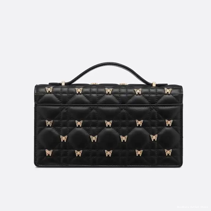 Cheap Handle with Black Top Cannage Miss Lambskin Studs Dior Bag Butterfly 0211 Hot Sale