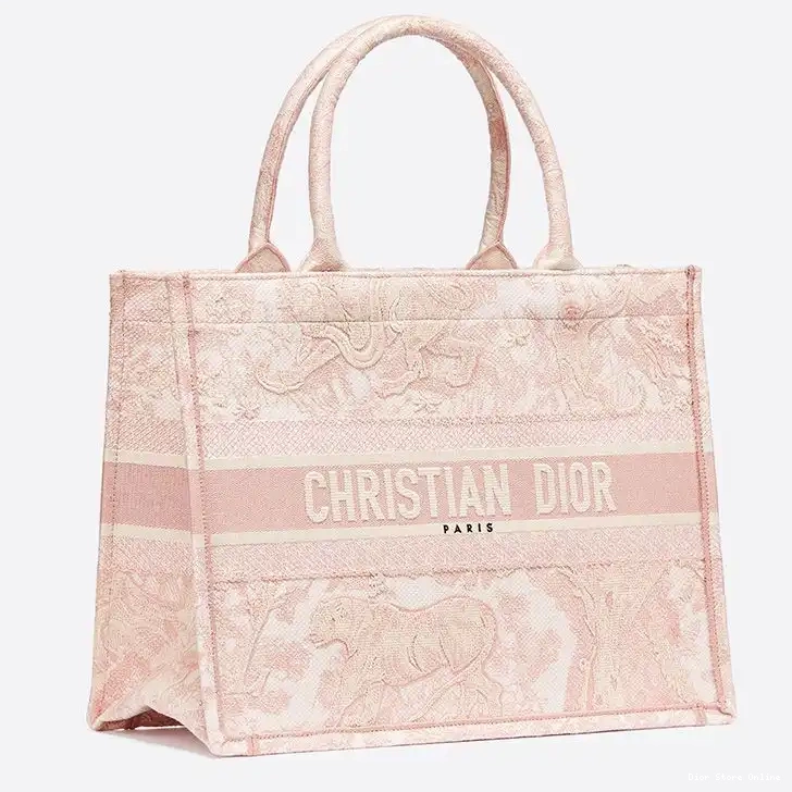 Cheap Pink Motif Dior Book Jouy Toile Tote De Canvas 0208 Hot Sale