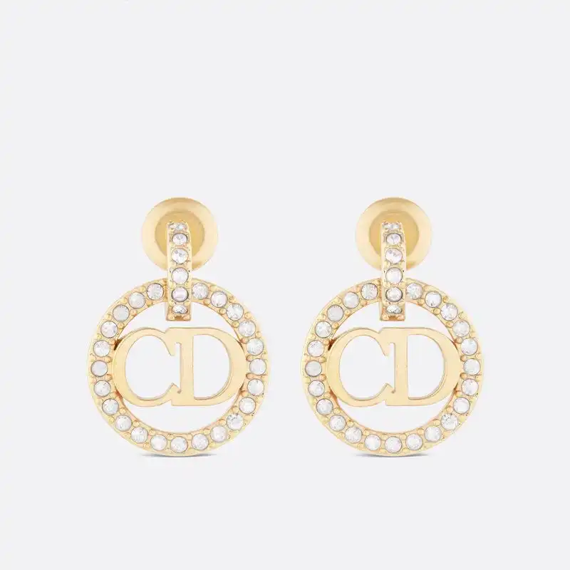 Cheap Dior Clair D Lune Earrings Metal and Crystals Gold 0206 Hot Sale