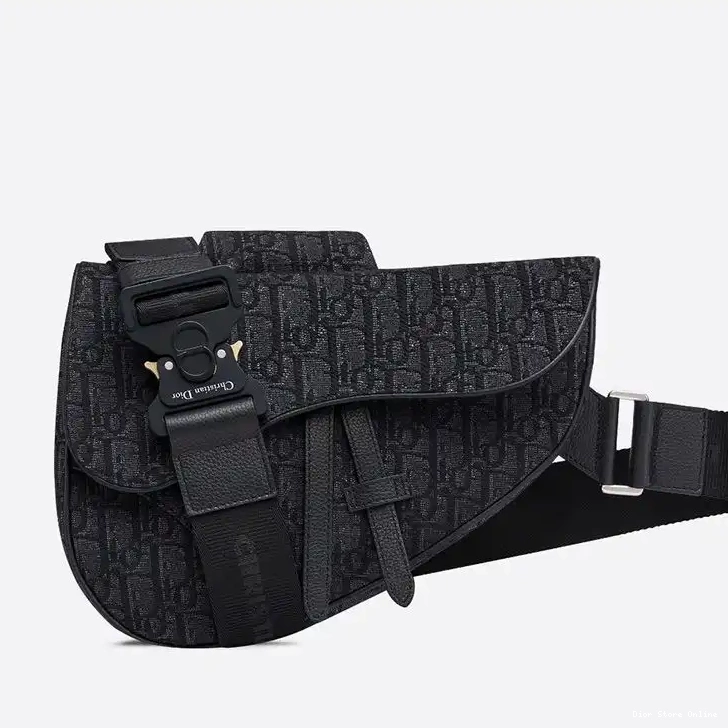 Cheap Black Motif Saddle Crossbody Oblique Dior Canvas 0223 Hot Sale